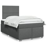 vidaXL Sommier à lattes de lit avec matelas Gris foncé 120x200cm Tissu