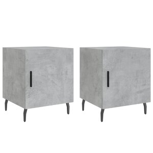 vidaXL Tables de chevet 2 Pièces gris béton 40x40x50 cm bois d’ingénierie