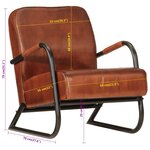 vidaXL Fauteuil marron cuir véritable