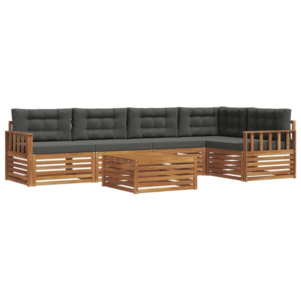 vidaXL Ensemble de canapés d'extérieur 6 pc Naturel et Anthracite