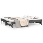 vidaXL Lit coulissant Gris 2x(100x200) cm Bois de pin massif