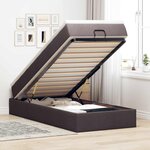 vidaXL Cadre de lit ottoman avec matelas marron foncé 90x200 cm tissu