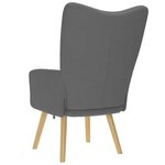 vidaXL Chaise de relaxation Gris foncé Tissu