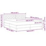 Lit Box Spring vidaXL avec Matelas et LED Gris Foncé 160x200 cm Velours