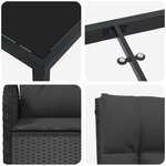 vidaXL Ensemble de salle à manger pour jardin 3 Pièces Noir Poly rotin
