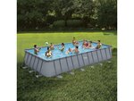 Piscine tubulaire grise - "ludo 5" - 7.32 x 3.66 x 1.32 m - sans filtration