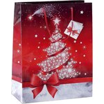 Lot de 25 sacs cadeau de noel 'sparkling tree' (l)260 x (p)120x (h)230 mm sigel