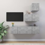 vidaXL Ensemble de meubles TV 4 Pièces Gris béton Bois d'ingénierie