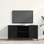 Meuble TV vidaXL Noir Chêne 100x40x50 cm Bois d'ingénierie et Acier