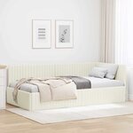 vidaXL Cadre de lit d'angle Crème 100 x 200 cm Velours