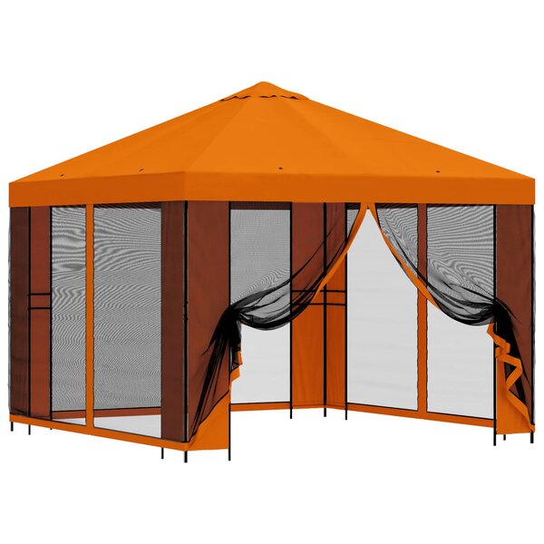 vidaXL Abri de jardin avec parois 3 x 3 m Orange Polyester et Acier