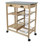 Desserte à roulettes en bois my little market