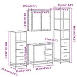 vidaXL Ensemble de meubles de salle de bain 4 Pièces chêne sonoma