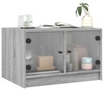 vidaXL Table basse avec portes en verre sonoma gris 68x50x42 cm