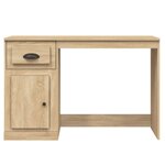 Bureau table poste de travail meuble d'ordinateur informatique étude avec tiroir chêne sonoma 115 x 50 x 75 cm bois d'ingénierie brun 02_0023449
