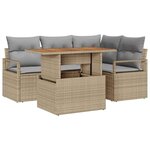 vidaXL Ensemble de salle à manger pour jardin 5 Pièces Beige et gris