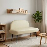 vidaXL Banc rembourré avec dossier Crème 110 x 60 x 76 cm Simili cuir