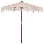 vidaXL Parasol Crème (250-255) x 250 cm Coton et bois massif