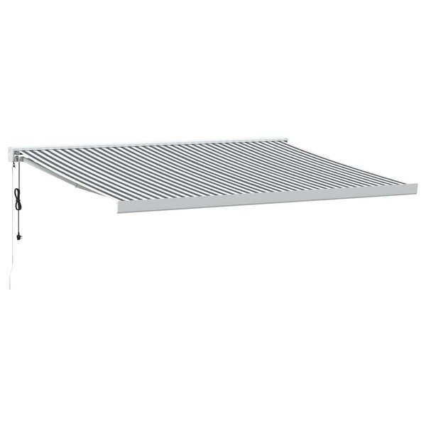vidaXL Auvent rétractable anthracite et blanc 4x3 m tissu et aluminium