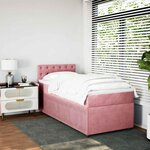 vidaXL Sommier à lattes de lit avec matelas Rose 100x200 cm Velours