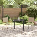 vidaXL Chaises empilables de jardin 2 pc Crème et marron