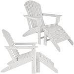 Tectake Lot de 2 chaises de jardin Janis avec 2 repose-pieds Joplin - blanc