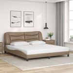 vidaXL Cadre de lit avec lumières LED cappuccino 180x200 cm similicuir