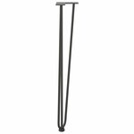 vidaXL Pieds en épingle à cheveux pour consoles  lot de 4  anthracite  72 cm  acier massif