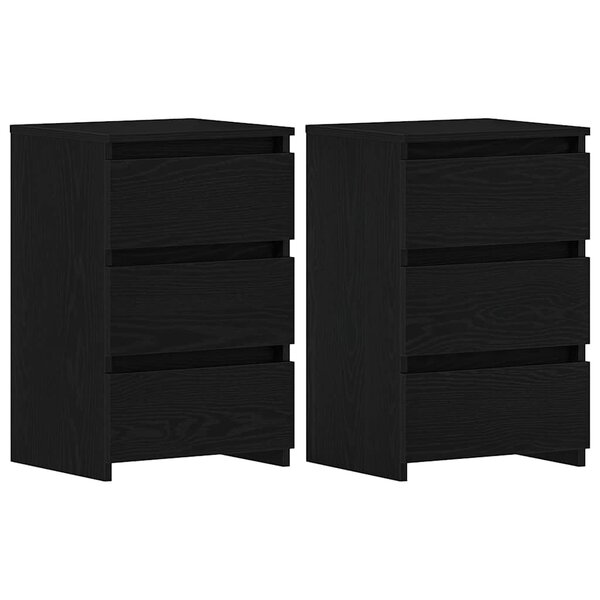 vidaXL Cabinet de chevet 2 Pièces Chêne noir 40 x 35 x 62 5 cm