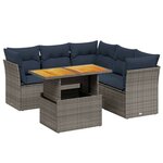 vidaXL Salon de jardin 5 Pièces avec coussins gris résine tressée