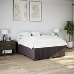 vidaXL Cadre de lit sans matelas marron foncé 140x200 cm tissu