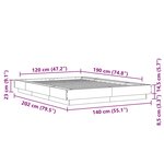 vidaXL Cadre de lit chêne sonoma 120x190 cm bois d'ingénierie