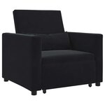 vidaXL Canapé Lit Simple Noir 90 x 165 x 87 cm Velours