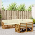 vidaXL Ensembles de canapés avec coussin 8 Pièces Naturel et Crème