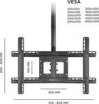 Onkron n2l blk support tv de plafond pour des écrans de 32 à 80 pouces noir