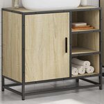 vidaXL Meuble de salle de bain avec lavabo Chêne Sonoma 65 x 33 x 60 cm Bois d'ingénierie