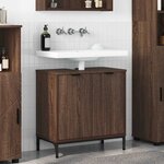 vidaXL Meuble de Lavabo de Salle de Bain avec stockage Chêne marron