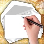 LOT 5 Cartes Meilleurs Vœux + 5 Enveloppes 4x9cm