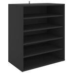 vidaXL Armoire à chaussures Noir 60x35x70 cm Bois d’ingénierie