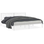 vidaXL Cadre de lit métal sans matelas et tête de lit blanc 200x200 cm