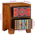 vidaXL Table de chevet 2 Pièces 35x35x45 cm bois d'acacia massif