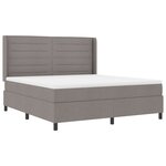 vidaXL Lit ressort avec matelas et LED Taupe 180x200 cm en tissu.