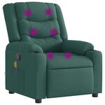 vidaXL Fauteuil de massage inclinable Vert foncé Tissu
