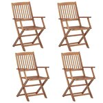 vidaXL Chaises pliables d'extérieur lot de 4 Bois d'acacia solide