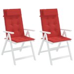vidaXL Coussins de chaise à dossier haut lot de 2 rouge tissu oxford