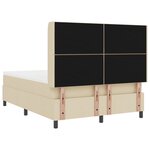 Lit box spring vidaXL avec matelas et LED Crème 140x200 cm Tissu