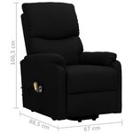 vidaXL Fauteuil de massage Noir Tissu