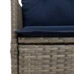 vidaXL Chaise de jardin inclinable avec coussins en résine tressée grise