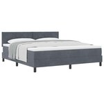 vidaXL Lit à ressorts avec matelas Gris foncé 180 x 200 cm Velours