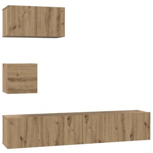 vidaXL Ensemble meuble TV 3 Pièces Chêne artisanal Bois d'ingénierie